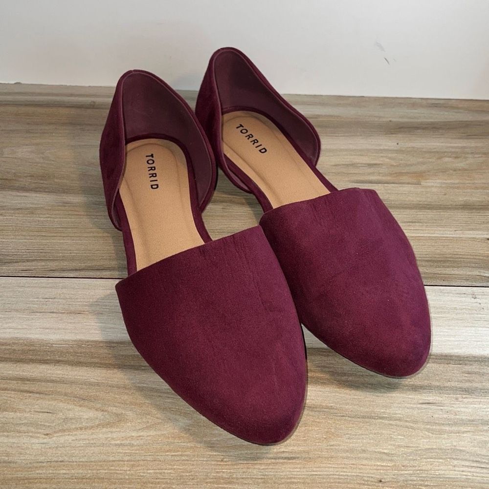 Torrid Burgundy Purple D'Orsay Flat size 12wide width